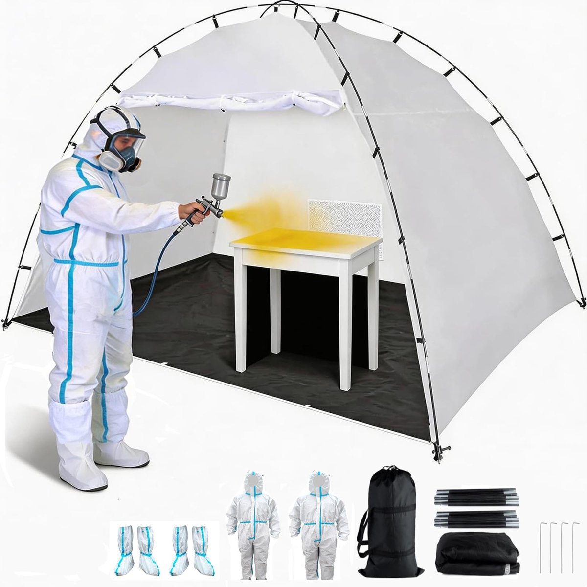 Elzusha - Mobiele Spuitlaktent 300 x 183 x 200 cm met Bodem