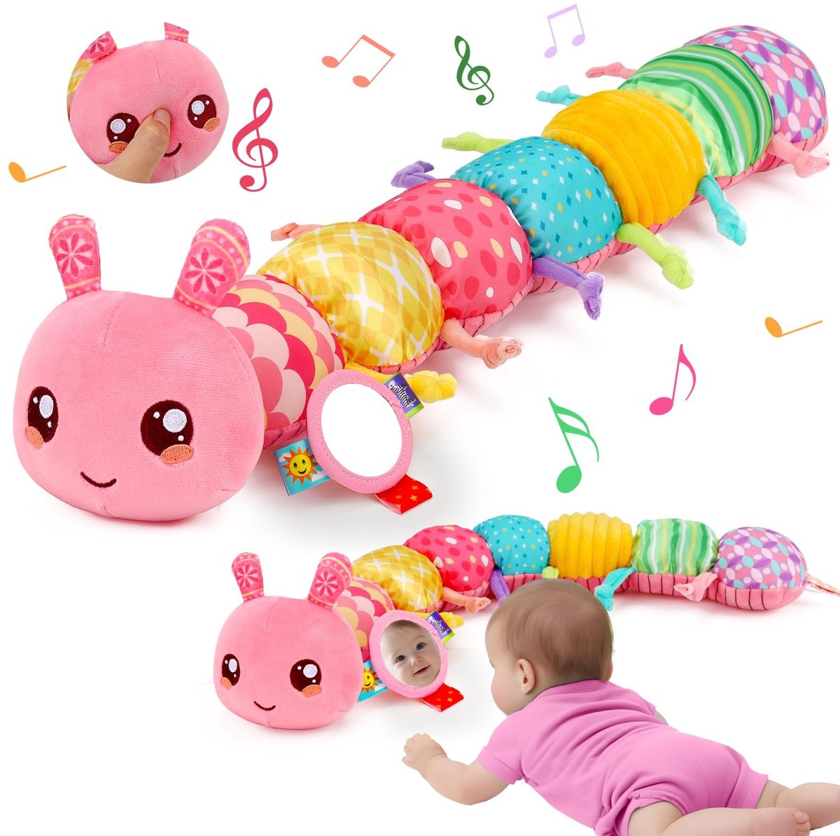 Elzusha - Montessori Baby Speelgoed Caterpillar Muziek Speelgoed voor Baby's