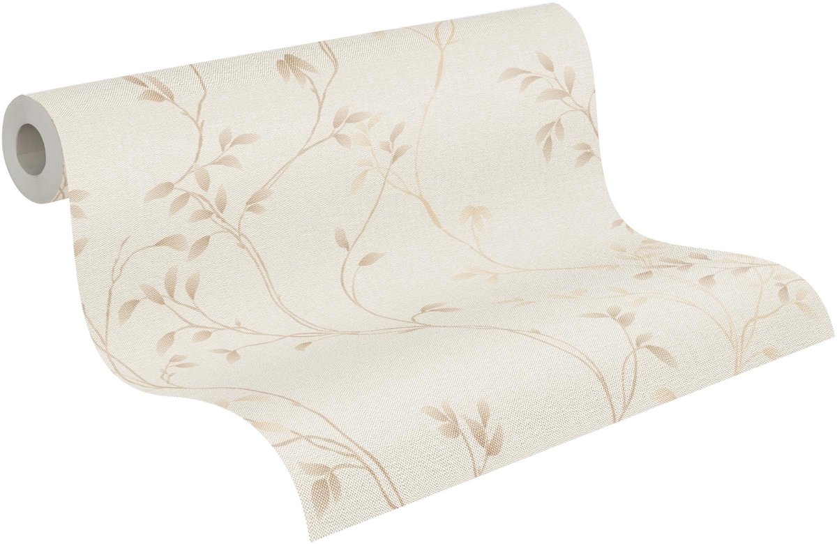 Elzusha - Non-woven Behang met Bloemen - Beige, Crème, Bruin - 10.05 m x 0.53 m