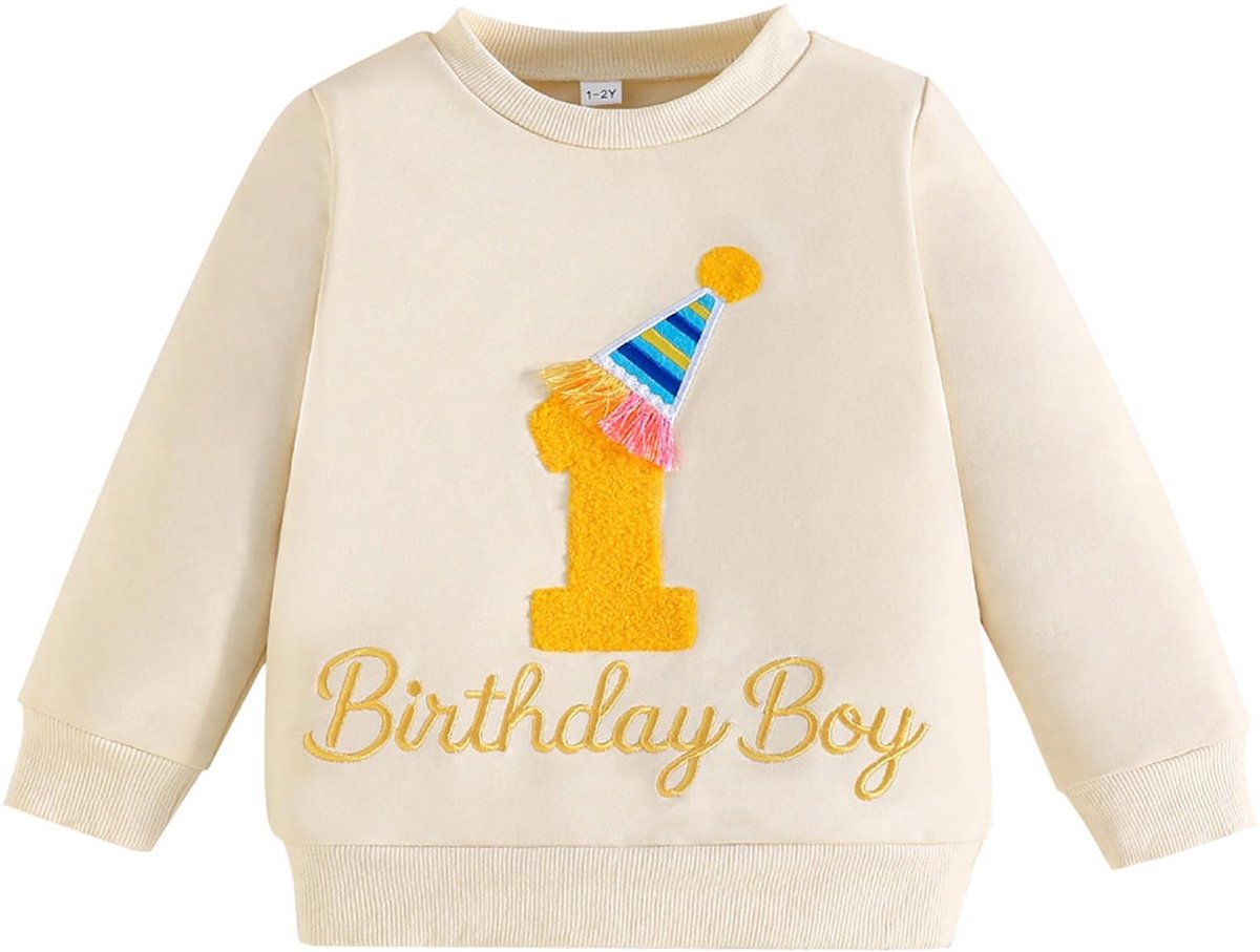 Elzusha - Verjaardag Sweater voor Jongens met Geborduurde Letters