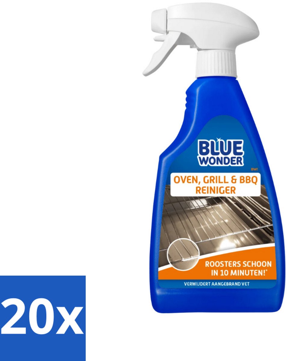 20 x Blue Wonder Oven & Grillreiniger 500 ml - Oven Reinigen - Grill Reinigen - BBQ Reinigen - Vet Verwijderen - Vuil Verwijderen