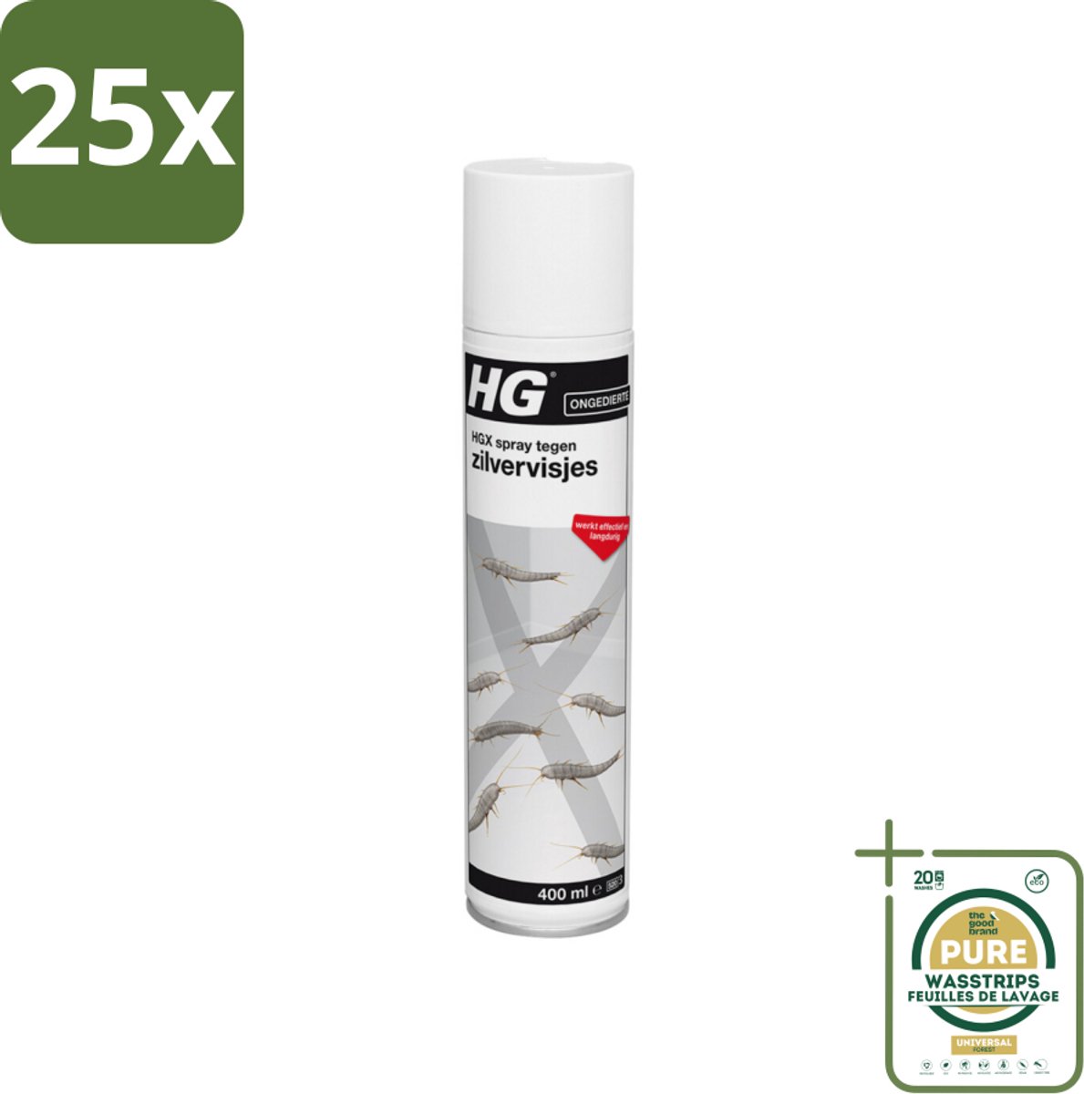 25 x HG X Tegen Zilvervisjes 400 ml - Grootverpakking - Zilvervisjes Bestrijding - Zilvervisjes In Huis - Zilvervisjes Bestrijding Spray - Zilvervisjes Bestrijding 400 Ml - Zilvervisjes Bestrijding Langdurig