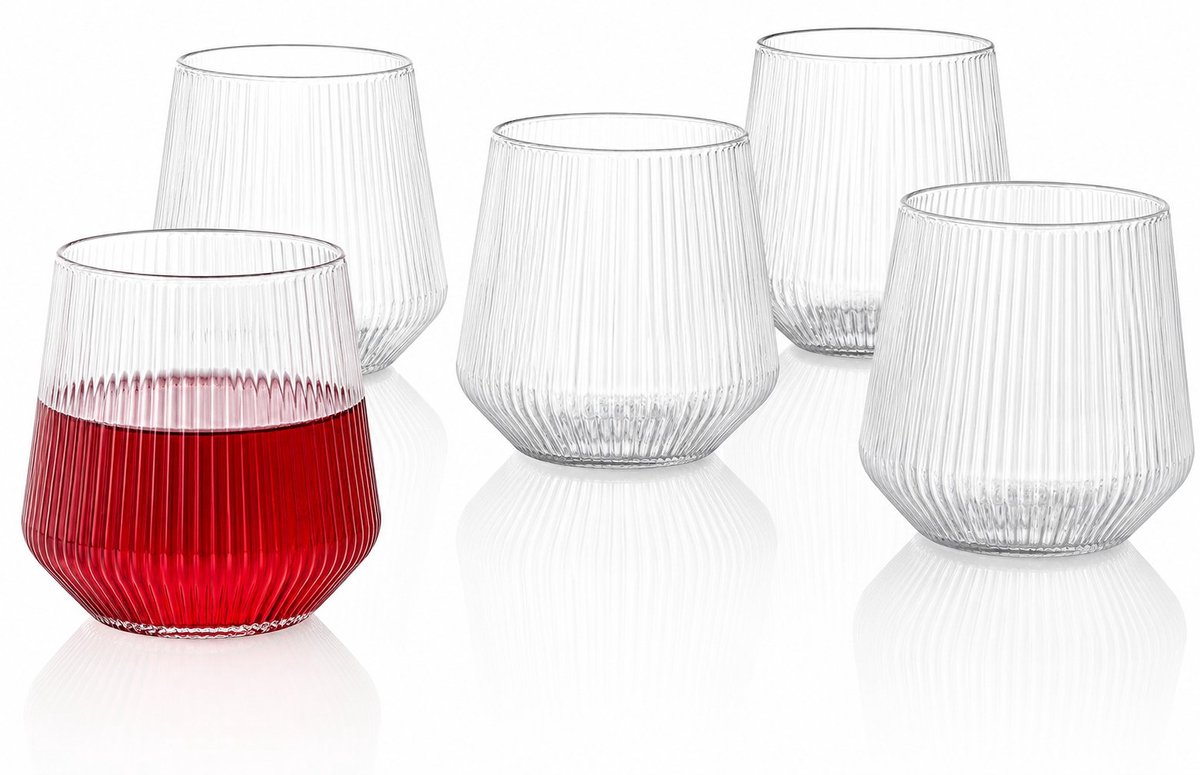 R&H® Tritan-kunststof wijnglazen 340 ml - set van 4 - vaatwasserbestendig - BPA-vrij - drinkglazen voor thuis, camping en feest
