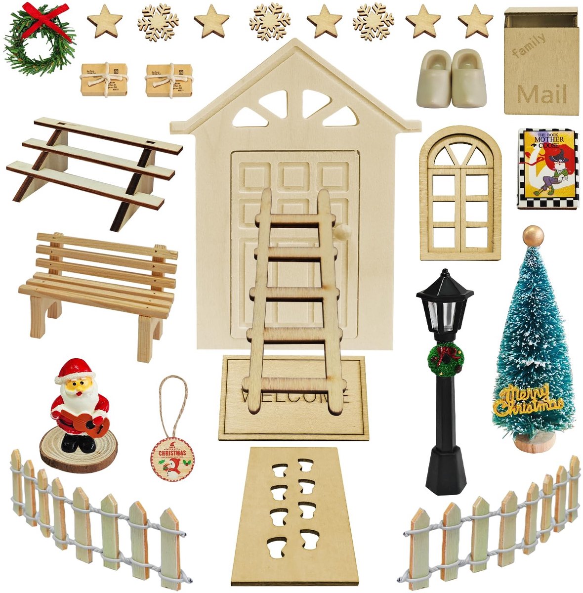 Elzusha - 29-delig Gnome Accessoire Set voor Kerstdecoratie