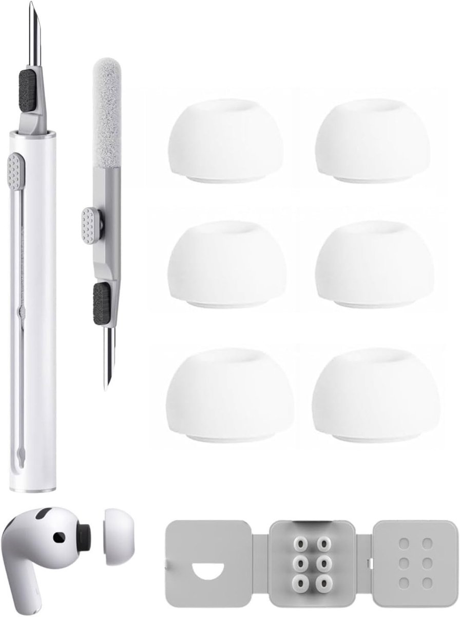 Siliconen Oordopjes voor Airpods Pro 3 met Schoonmaakset en Geluidsreductie - Antislip Vervangset (S/M/L)