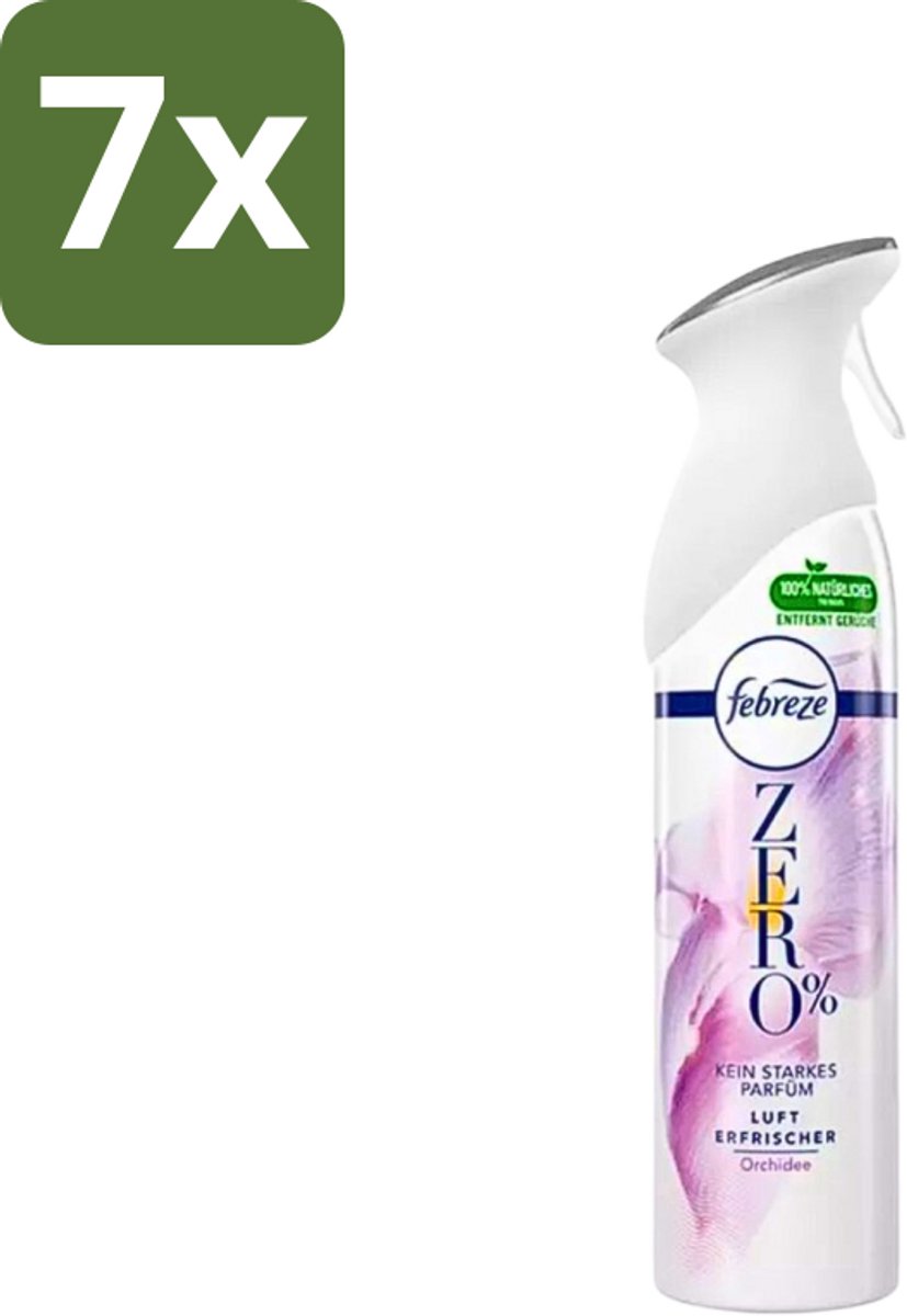 7 x Febreze Spray - Zero % - Orchidee - Luchtverfrisser - 300ml - Luchtverfrisser - Geuren Verwijderen - Orchidee Geur - Frisse Geur - Zero %