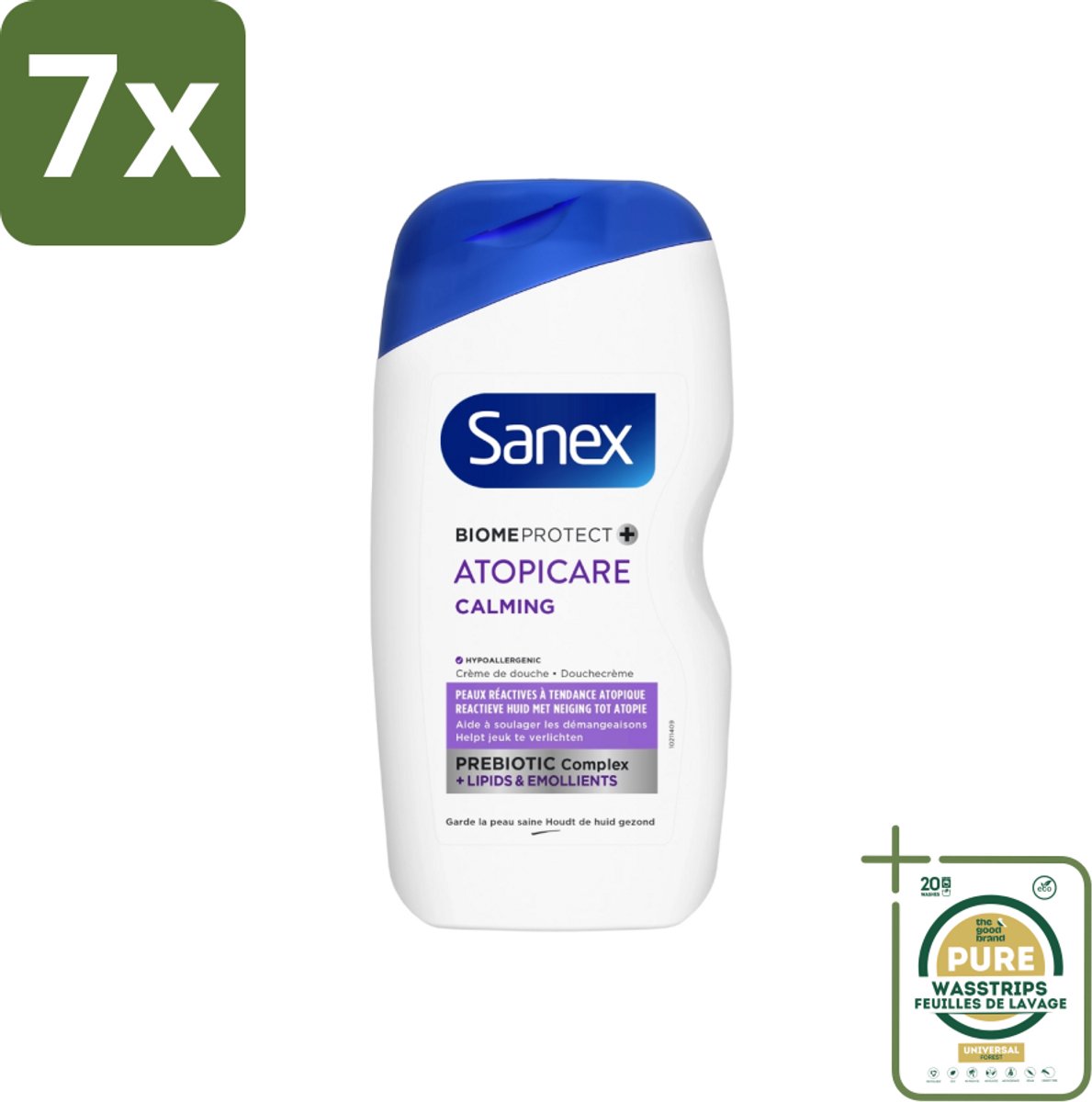 7 x Sanex - BiomeProtect Dermo - Douchecrème - Reactieve Huid - 400 ml - Grootverpakking - Reactieve Huid - Kalmerende Douchecrème - Huidbarrière - Dermatologisch Getest - Huidverzorging