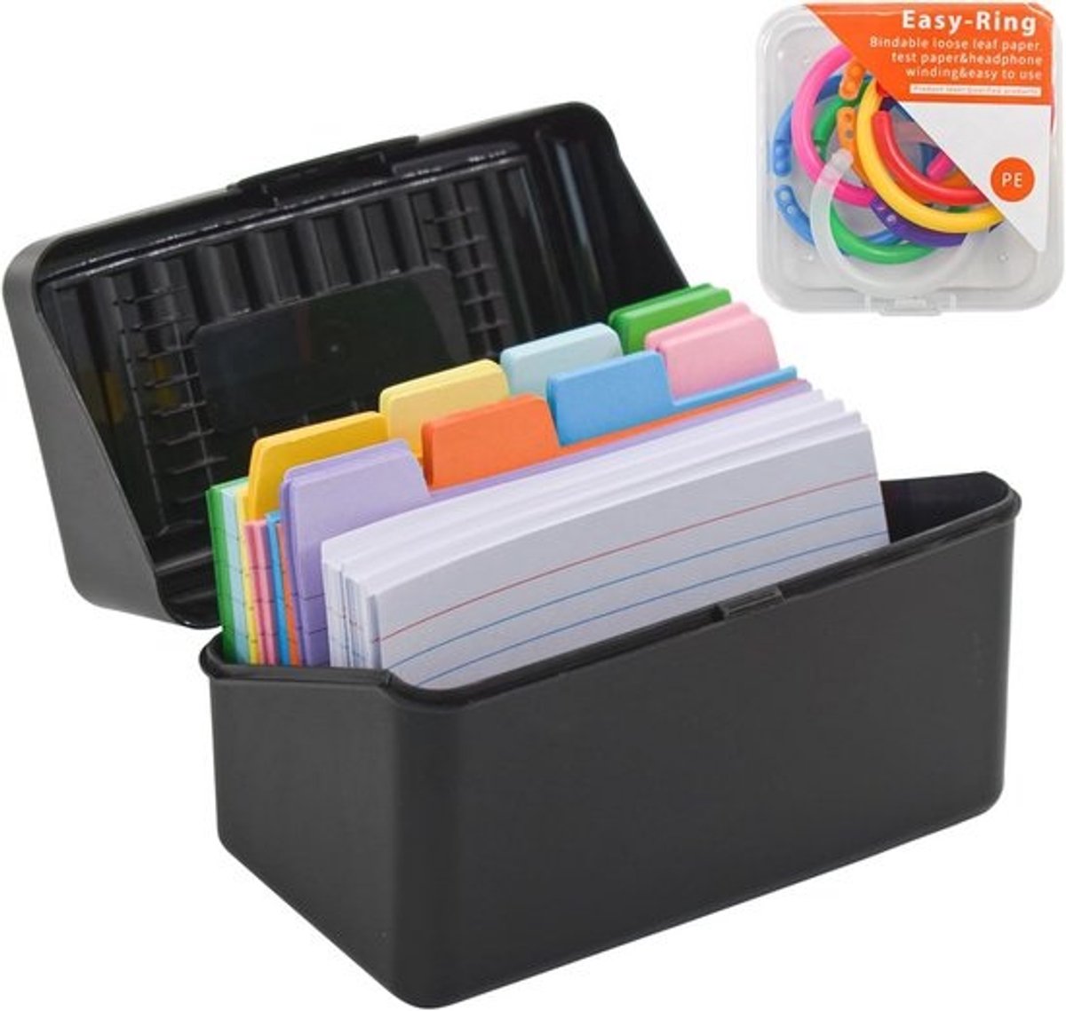 Index Kaarthouder voor 3x5 Flashcards - Organizer Case met 300 Kaarten Capaciteit