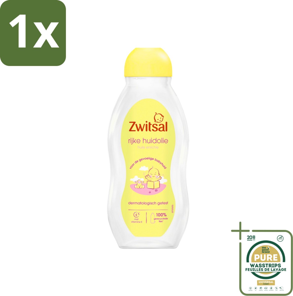 1 x Zwitsal - Babyverzorging - Rijke Huidolie Avocado - Voor de Gevoelige Babyhuid - 200 ml- Babyolie - Gevoelige Huid - Avocadoolie - Babyhuid Verzorging - Babymassage