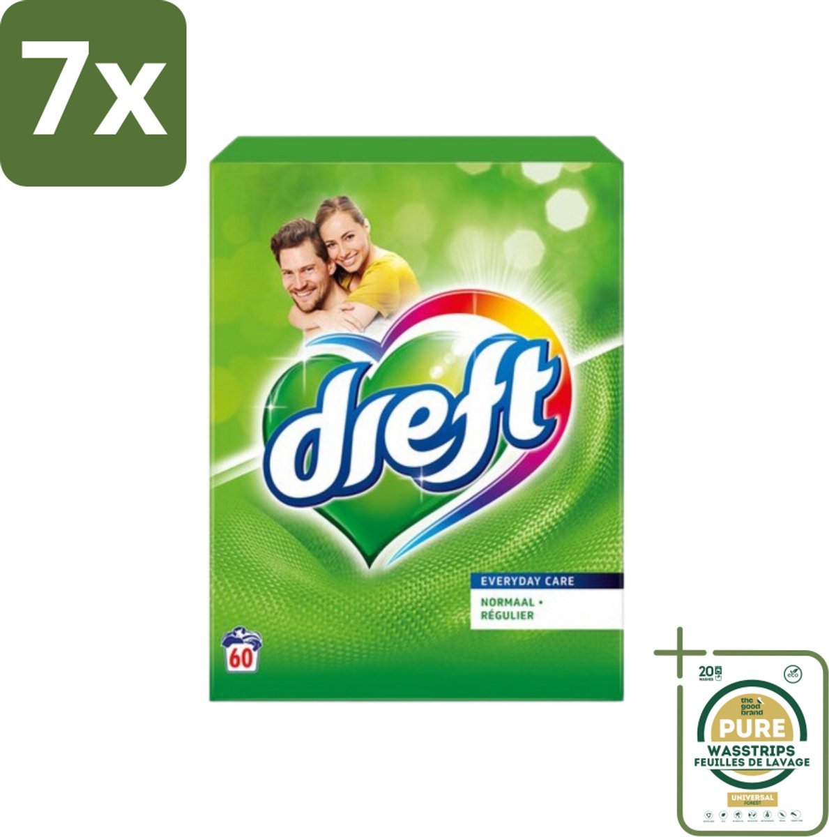 7 x Dreft Poeder Wasmiddel Professional 60 Wasbeurten 3,9 kg - Grootverpakking - Waspoeder - Gekleurde Was - Kleurbeschermend - Waspoeder Voor Kleding - Waspoeder Origineel