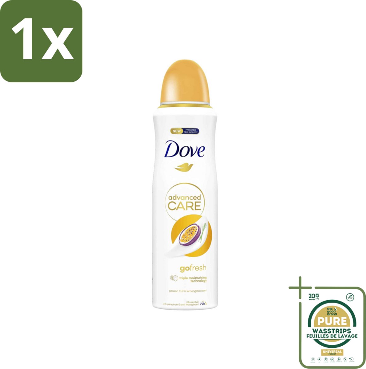 1 x Dove – Deodorant Spray – Go Fresh Passievrucht – 200 ml- Anti-transpirant Spray - Passievrucht Geur - Frisheid - Huidhydratatie - 48 Uur Bescherming