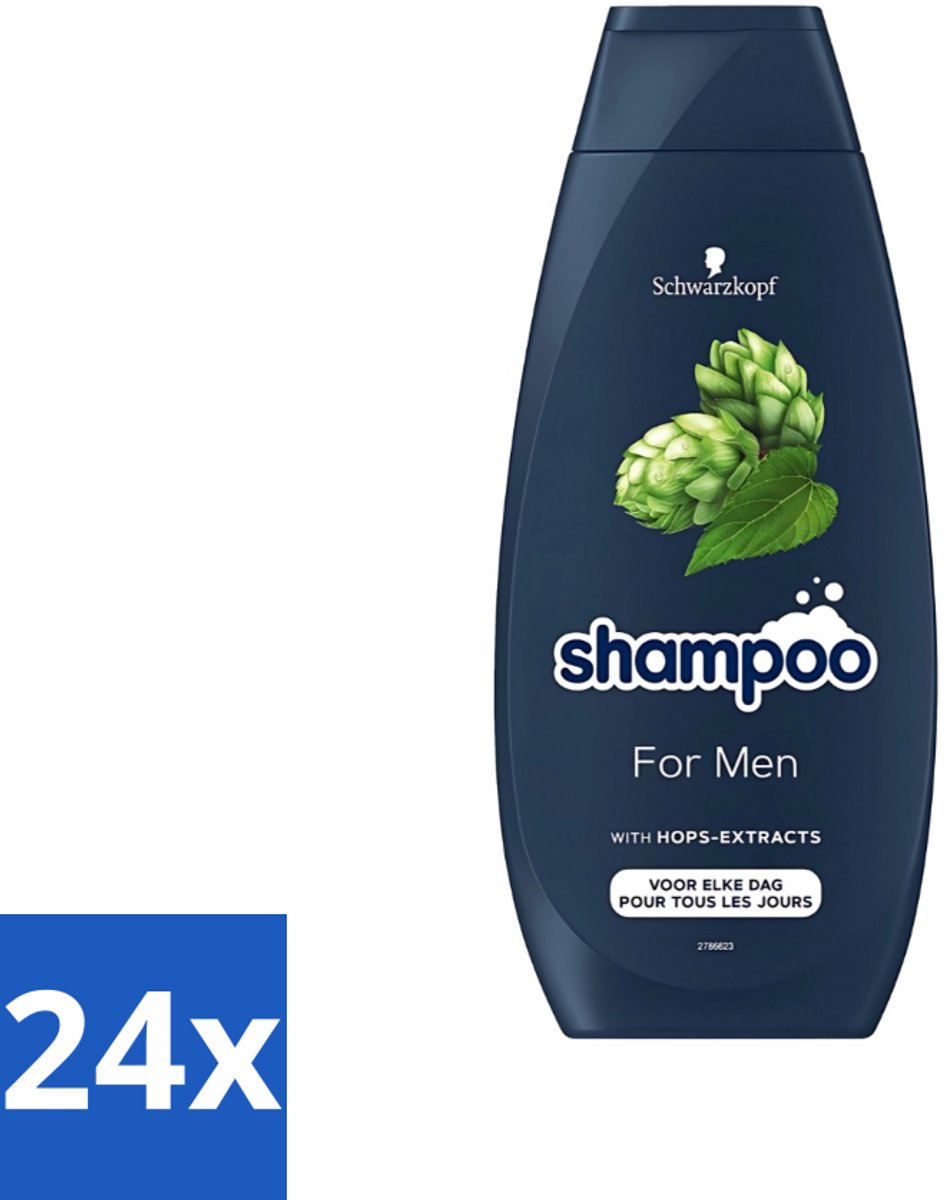 24 x Schwarzkopf - Shampoo - For Men - Met Hop Extract - Voor elke dag - 400 ml - Haarversterkend Shampoo - Shampoo Voor Mannen - Hop Extract Shampoo - Volume Shampoo - Vegan Shampoo