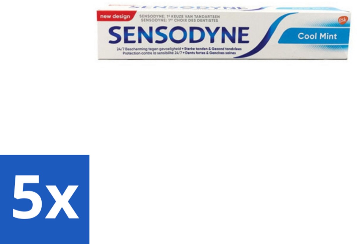 5 x Sensodyne - Tandpasta - Cool Mint - Gevoelige Tanden - 75 ml - Gevoelige Tanden - Tandgevoeligheid - Cool Mint - Tandpasta - Tandgevoeligheid Verlichten