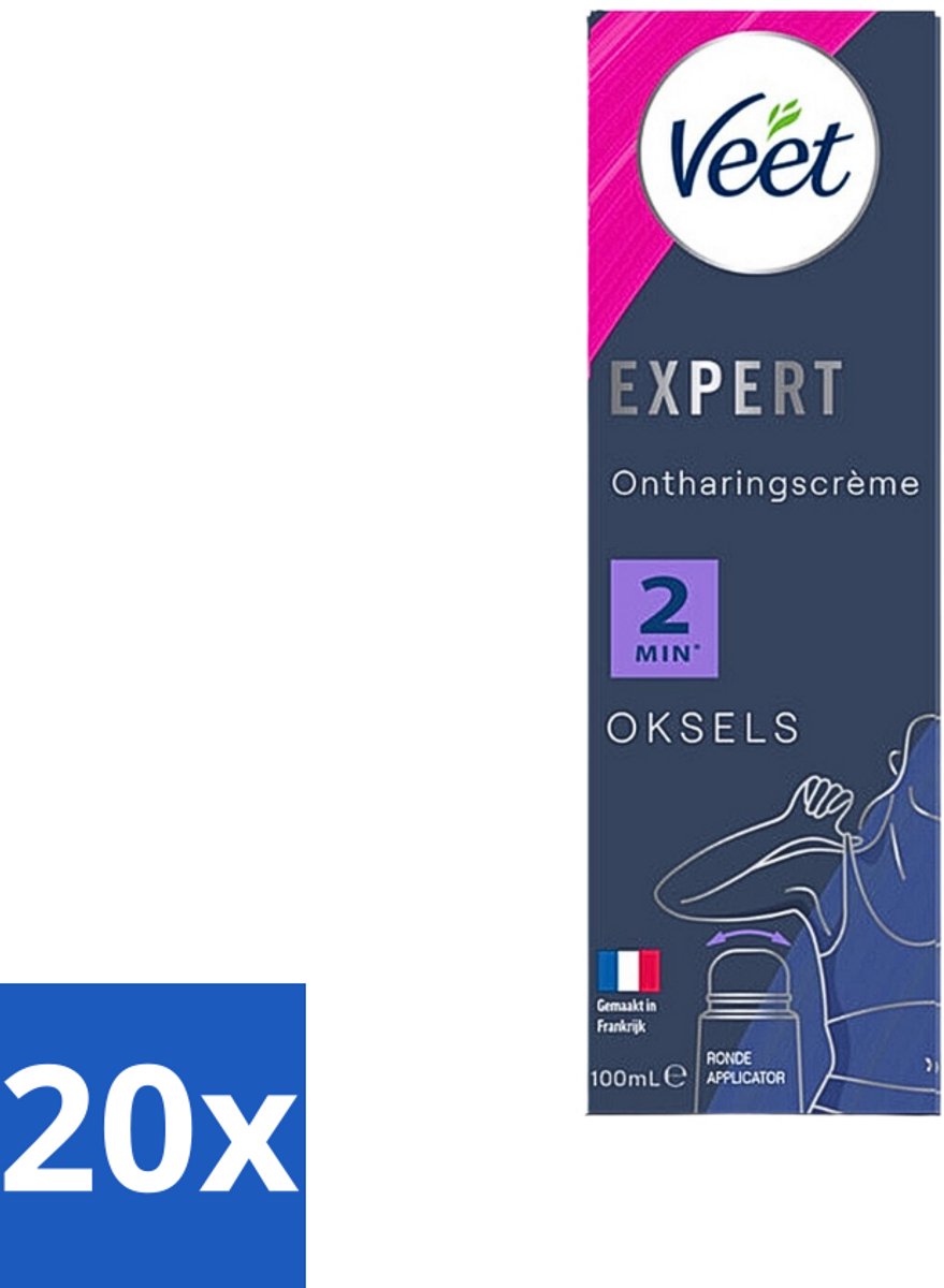 20 x Veet Expert - Ontharingscrème met applicator - Oksels - Alle huidtypes - 100ml - Ontharing - Haar Verwijderen - Oksels Ontharing - Huid Ontharing - Ontharingscrème
