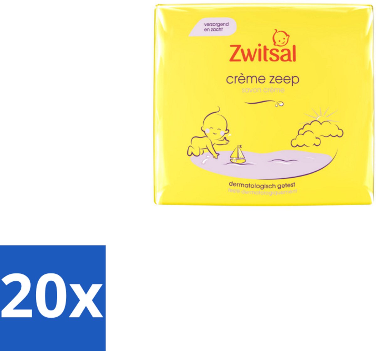 20 x Zwitsal - Babyverzorging - Crème Zeep - Milde & Voedende Reiniging - 180 g - Babyhuid Verzorging - Crème Zeep - Zwitsal - Huidbescherming - Uitdroging Voorkomen