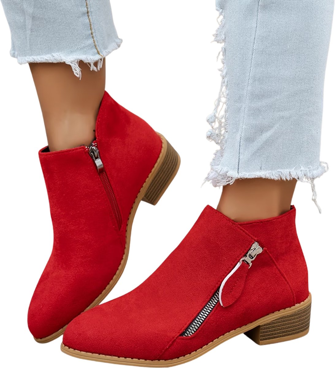 Currero Dames Cowboy Laarzen Hoge Hak Enkellaarzen Kniehoge Western Boots Chelsea 38 5 Rood