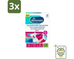 3 x Dr. Beckmann - Anti-Kleur Doorloopdoekjes - Kleurbescherming - Witte en Gekleurde Was - 24 Doekjes - Grootverpakking - Kleurbescherming - Wasdoek - Kleurdoorloop - Wasdoekjes - Kleurabsorptie