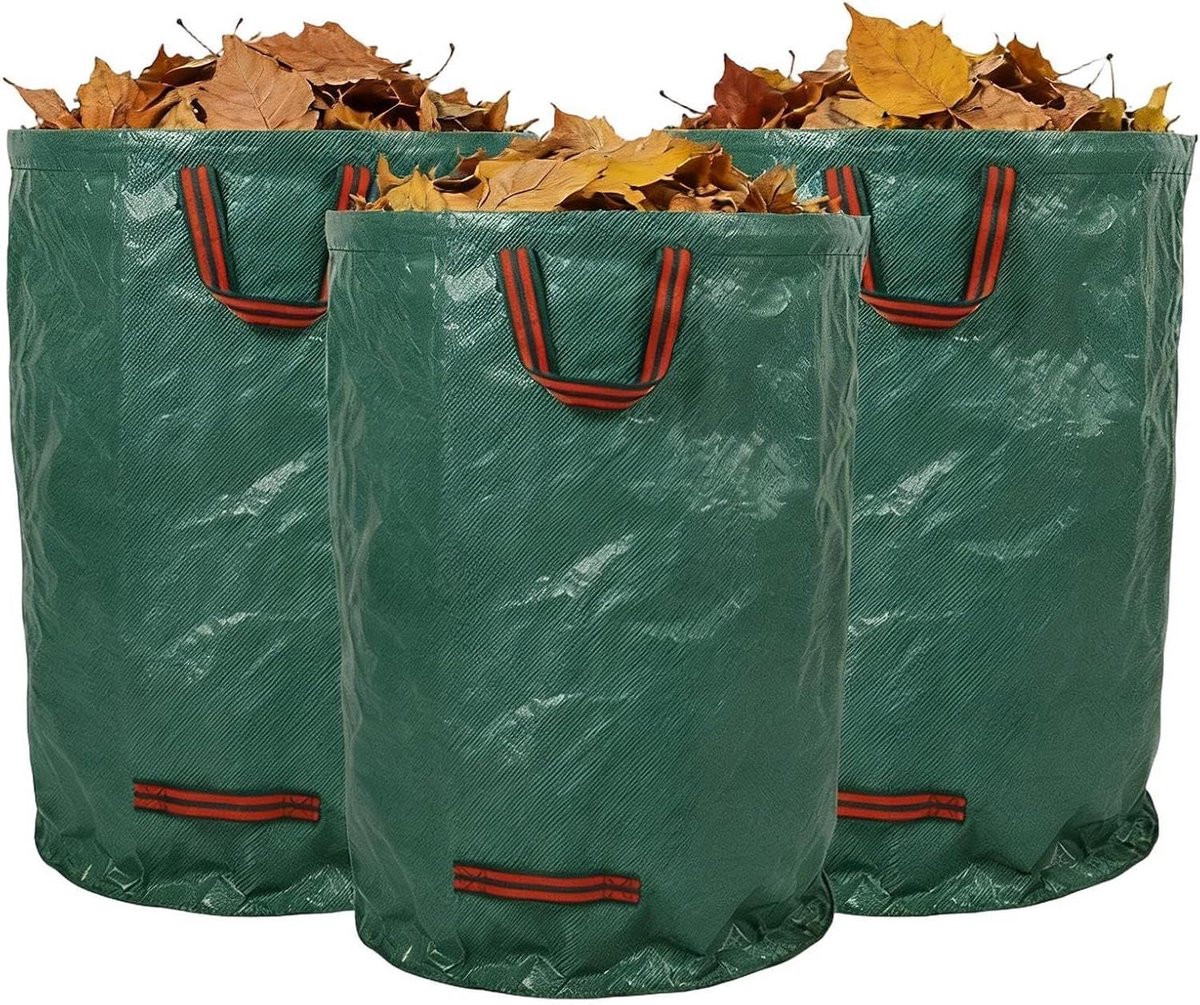 Tuinafvalzakken - Afvalverzamelaar - Tuinonderhoud - Versterkte handgrepen - 3 stuks 200L - Groen