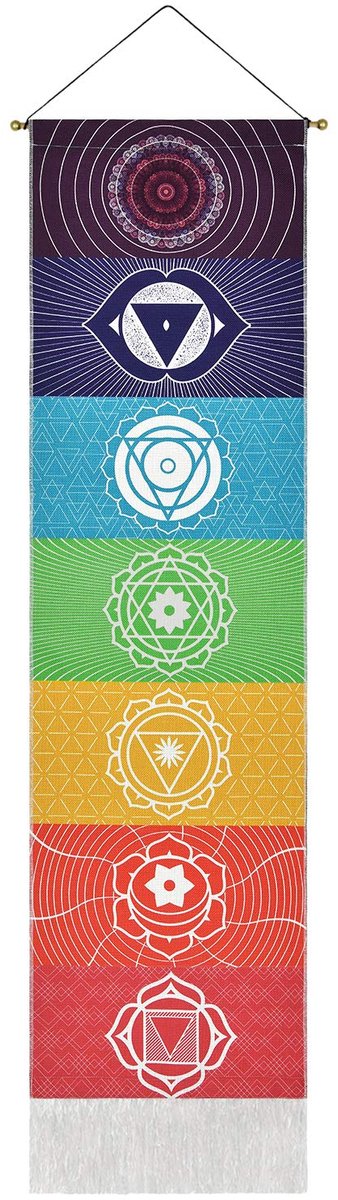 Elzusha - Chakra Tapestry voor Meditatie en Yoga - Kleurvol Met Mandala