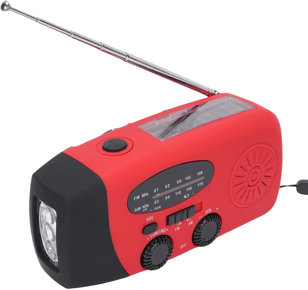 Elzusha - Nood Solar Radio met Zaklamp - 2000mAh Powerbank