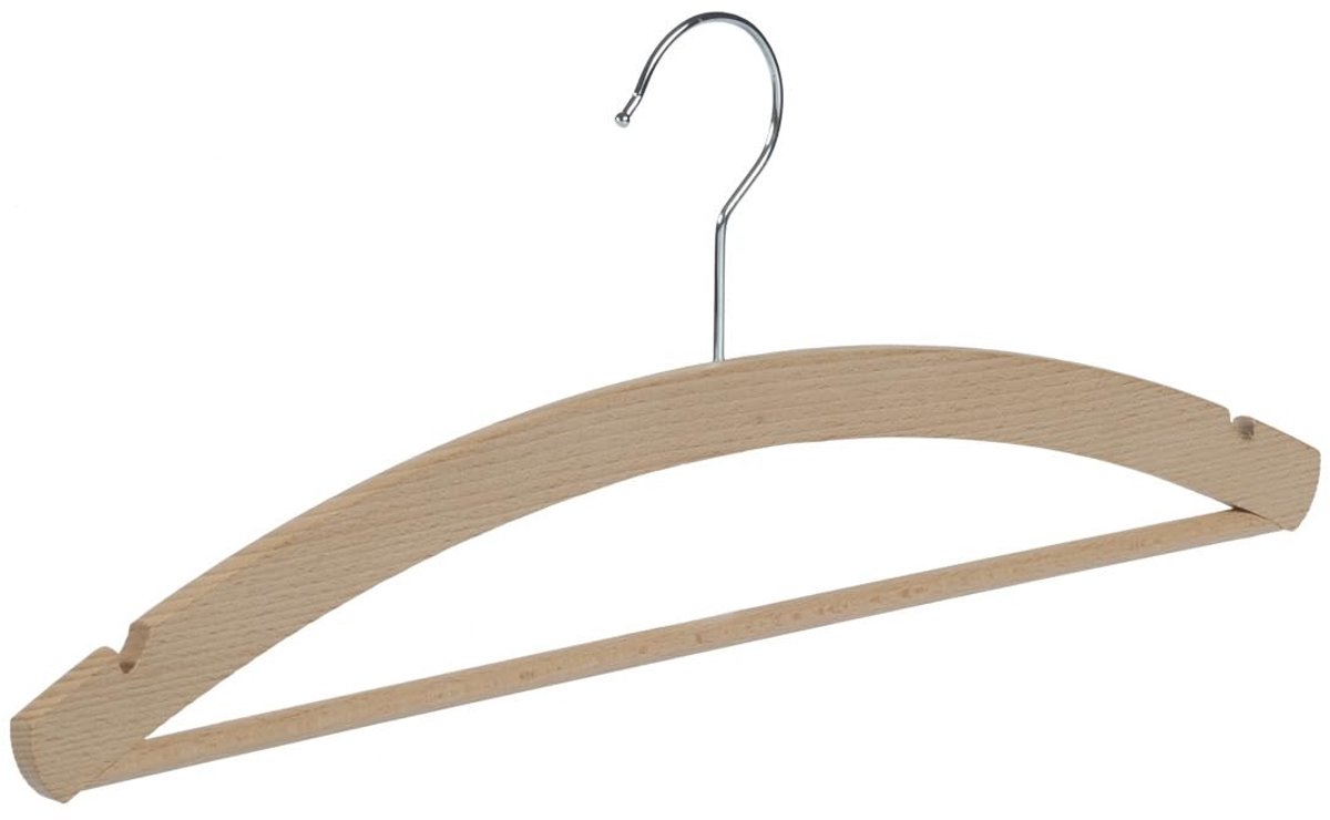 Elzusha - Kledinghanger set van 20 stuks - Beukenhout naturel gelakt 42 cm
