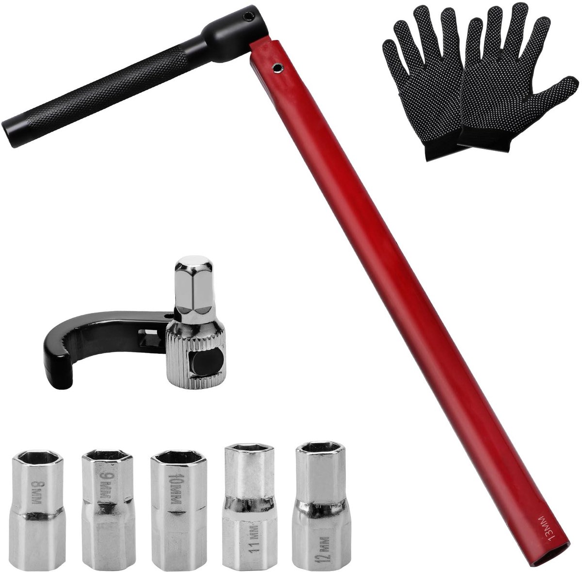 Elzusha - Tapmoersleutel Set - 13 mm Standaard Moersleutel met Gloves en Adapter