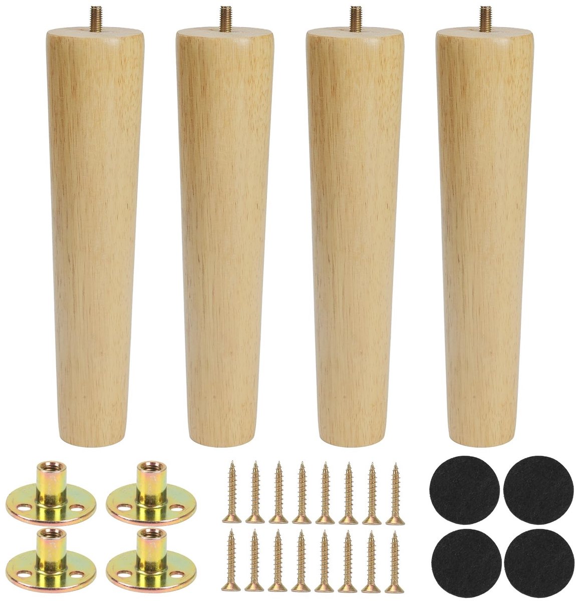Elzusha - Set van 4 Houten Meubelpoten van 25 cm