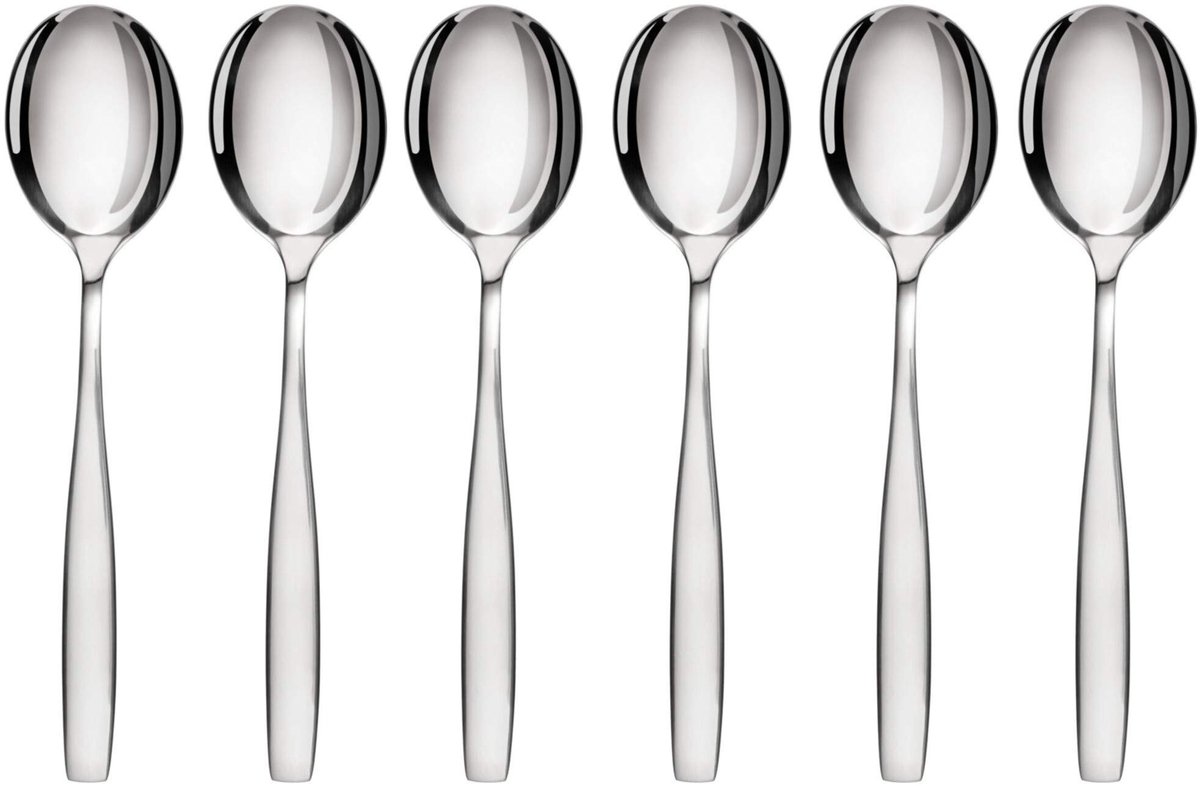Elzusha - Set van 6 Kinder- en Dessertlepels van Roestvrij Staal