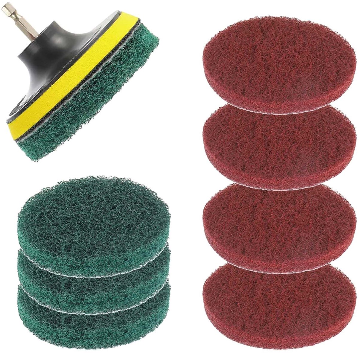 Elzusha - Set van 4 Scrub Drilborstels met Universele Aansluiting