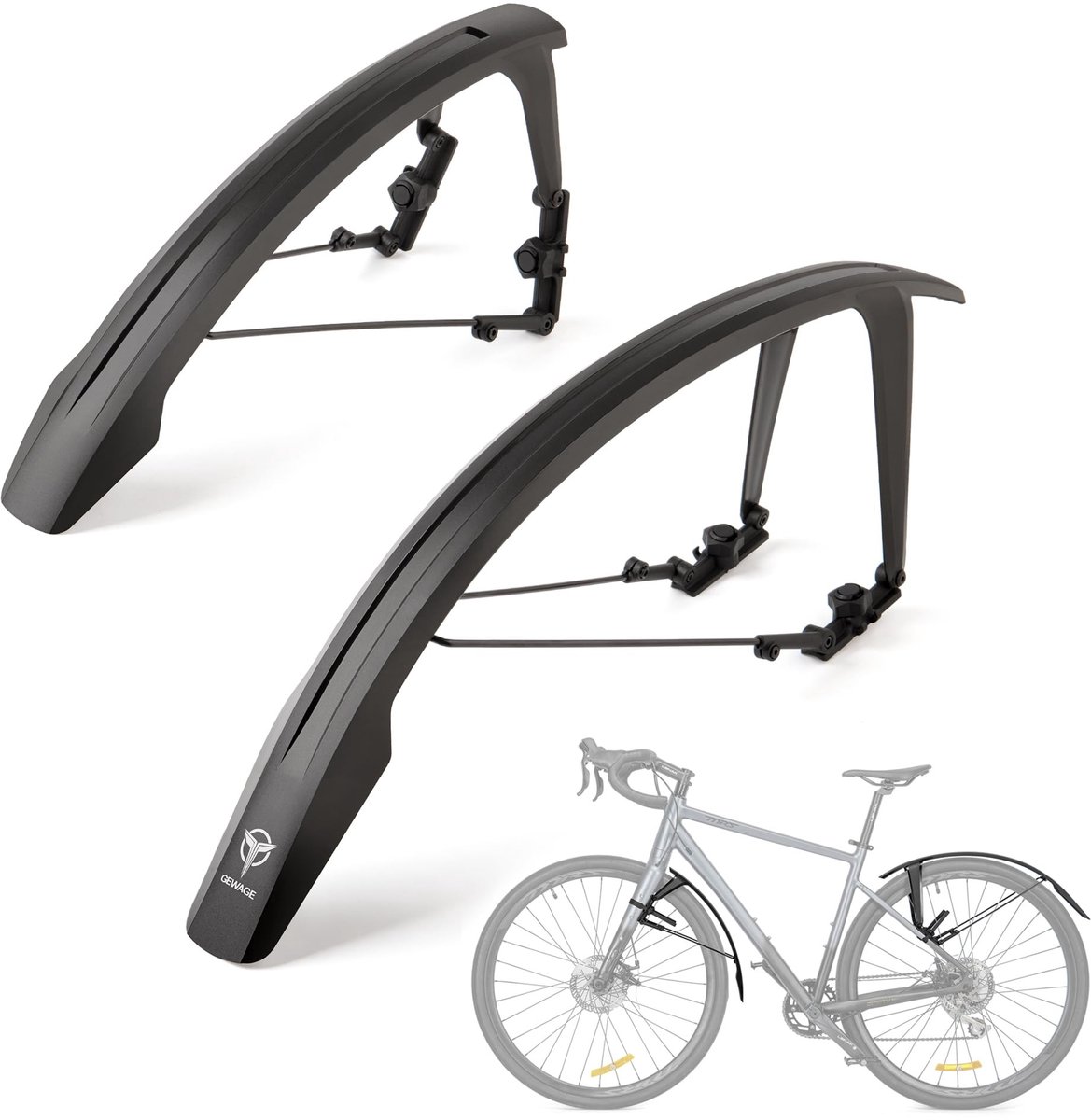 Elzusha - Fietsmudguard Set voor Race- en Gravelbikes, 700C/28 Inch