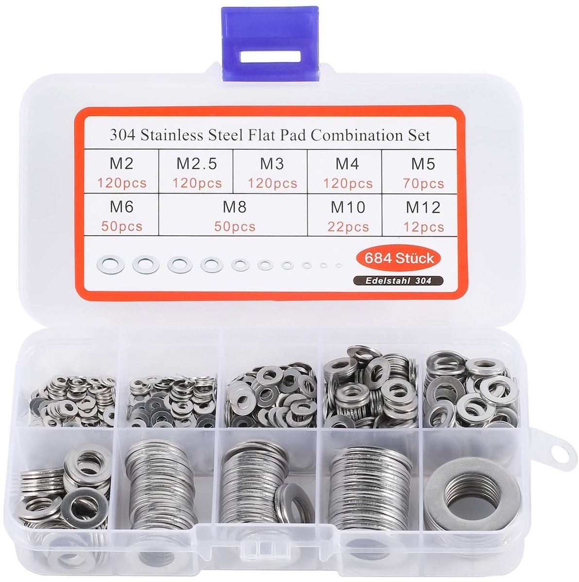 Elzusha - RVS Ring Socket Set van 684 Onderdelen met Opbergdoos