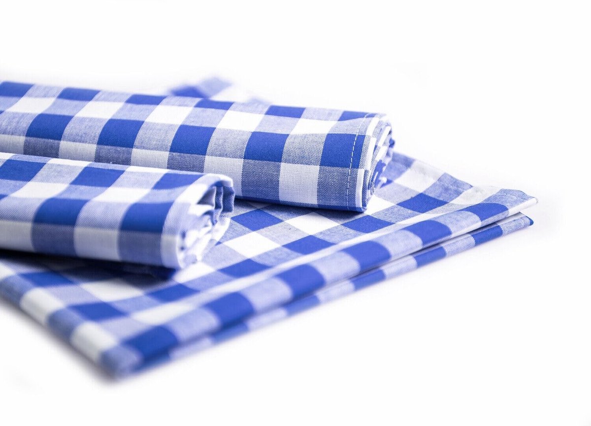 Elzusha - Set van 6 Geruite Servetten - 100% Katoen - 40x40 cm