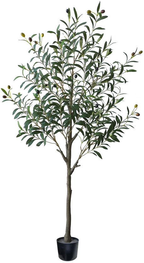 Solidchoice - 150 cm Kunstmatige Olijfboom - Elegante Kunstplant voor Woonkamer en Evenementen