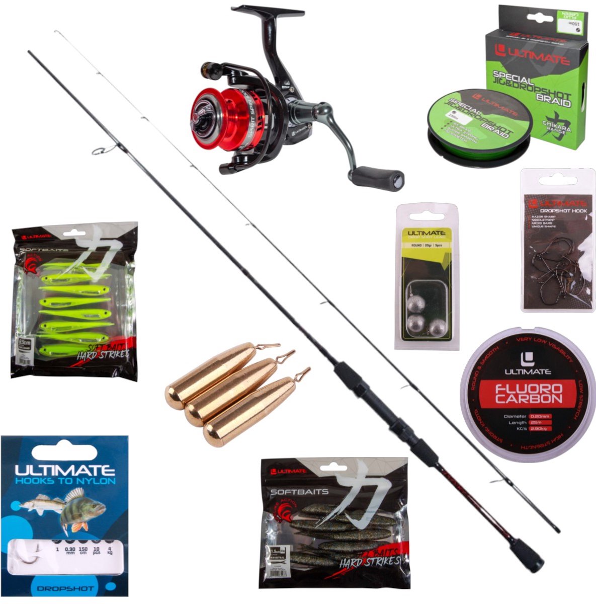 Ultimate Light Jig & Dropshot Set 1,90m - Roofvis Set