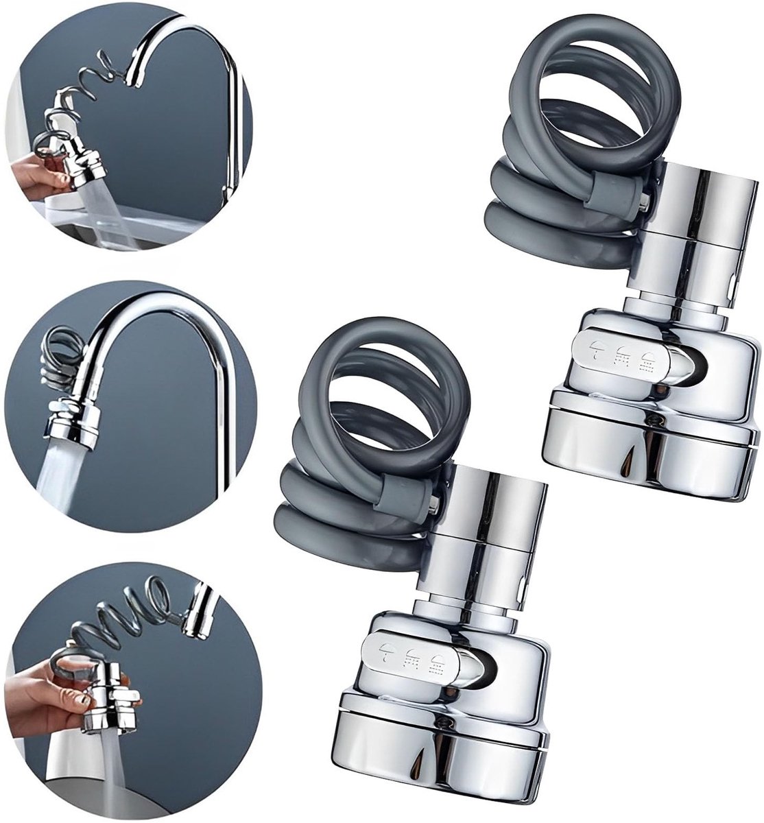 Solidchoice - Draaibare Keukenkraan met 3 Watermodi, Set van 2
