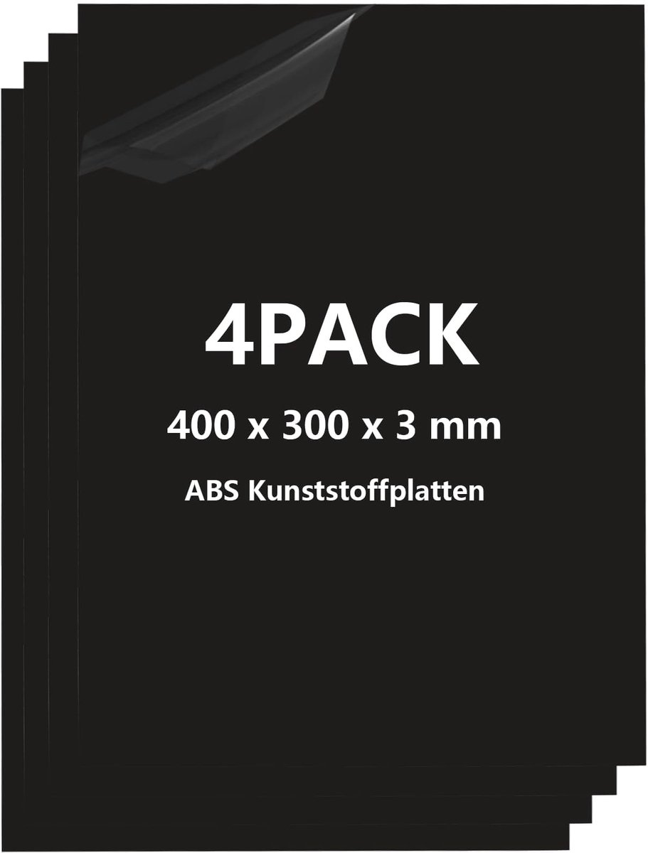 Solidchoice- Kunststof Plaat 4 Stuks - 40 x 30 cm - 3 mm Dikte - Breukvast - Flexibel - Geschikt voor Knutselen/Woondecoratie - Kunststof Panelen