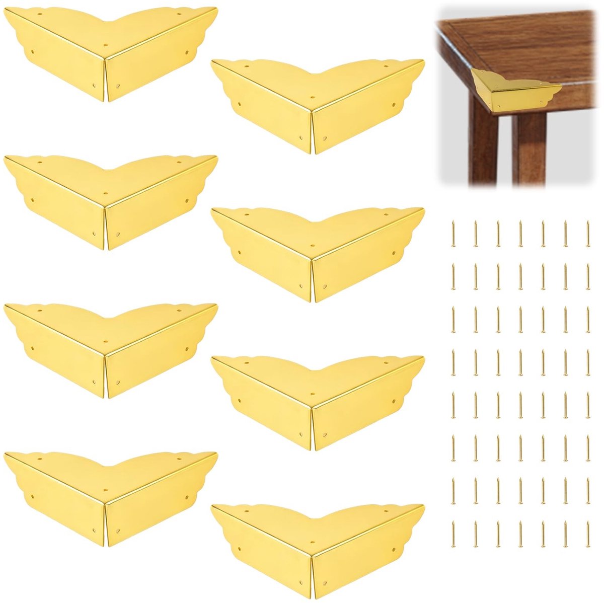 Solidchoice - Grote Gouden Decoratieve Hoekbeschermers Set van 8 Stuks