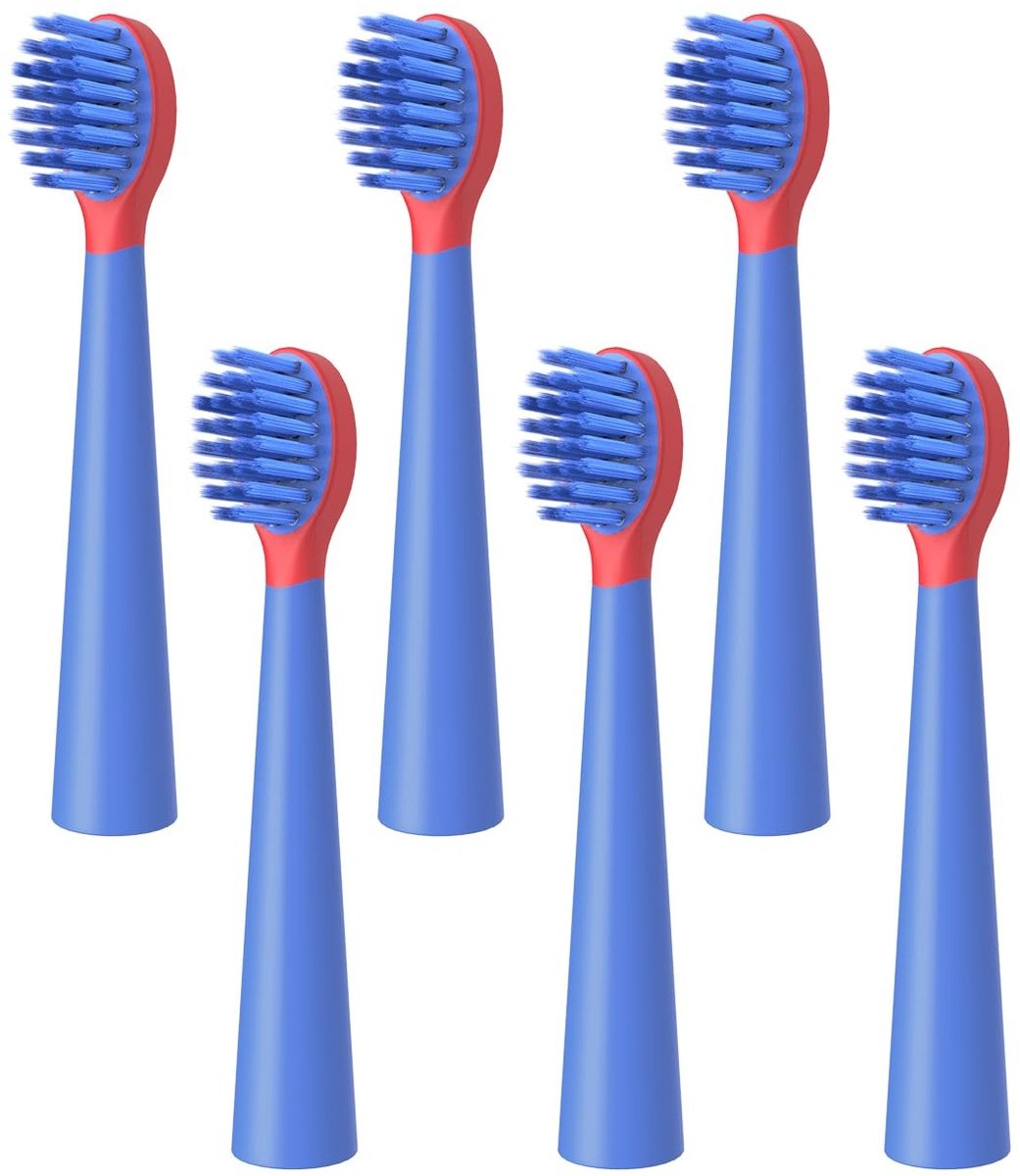 Solidchoice- Borstelkoppen 6 Stuks - Reserveborstelkoppen JTF J60 - Kindvriendelijk - Zachte Borstelharen - Optimale Hygiëne - Compatibel met JTF J60 - Opzetborstels