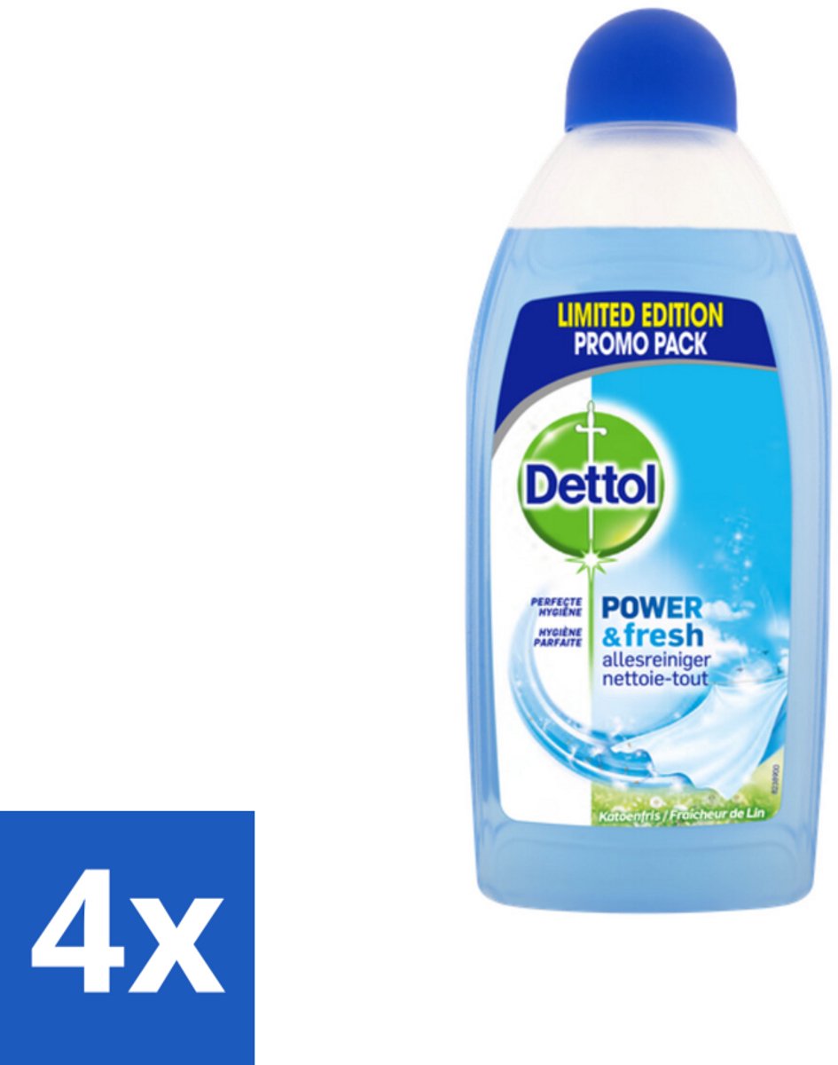 Dettol Power & Fresh Allesreiniger Katoenfris 500 ml - Voordeelverpakking - 4 stuks