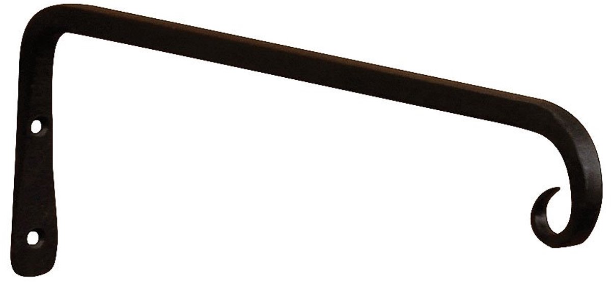 Achla Designs Straight Downcurled Wall Bracket Hook, 12-inch (TSH-12) Black - ShopVlot