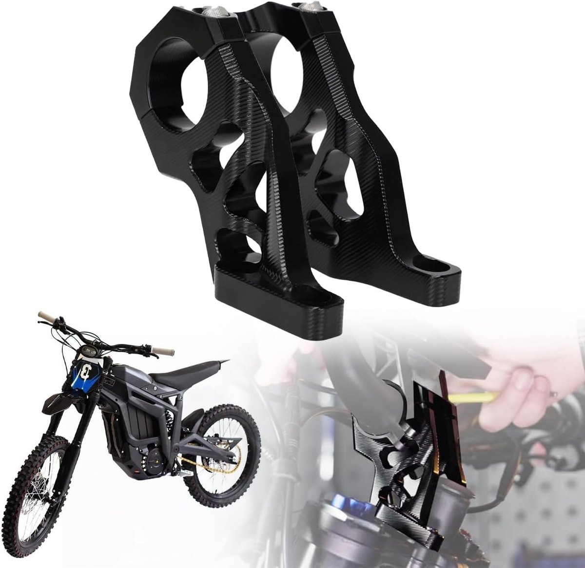 Handlebar Risers voor Talaria Sting MX3/MX4 - Verhoog je rijcomfort en stabiliteit met deze zwarte risers