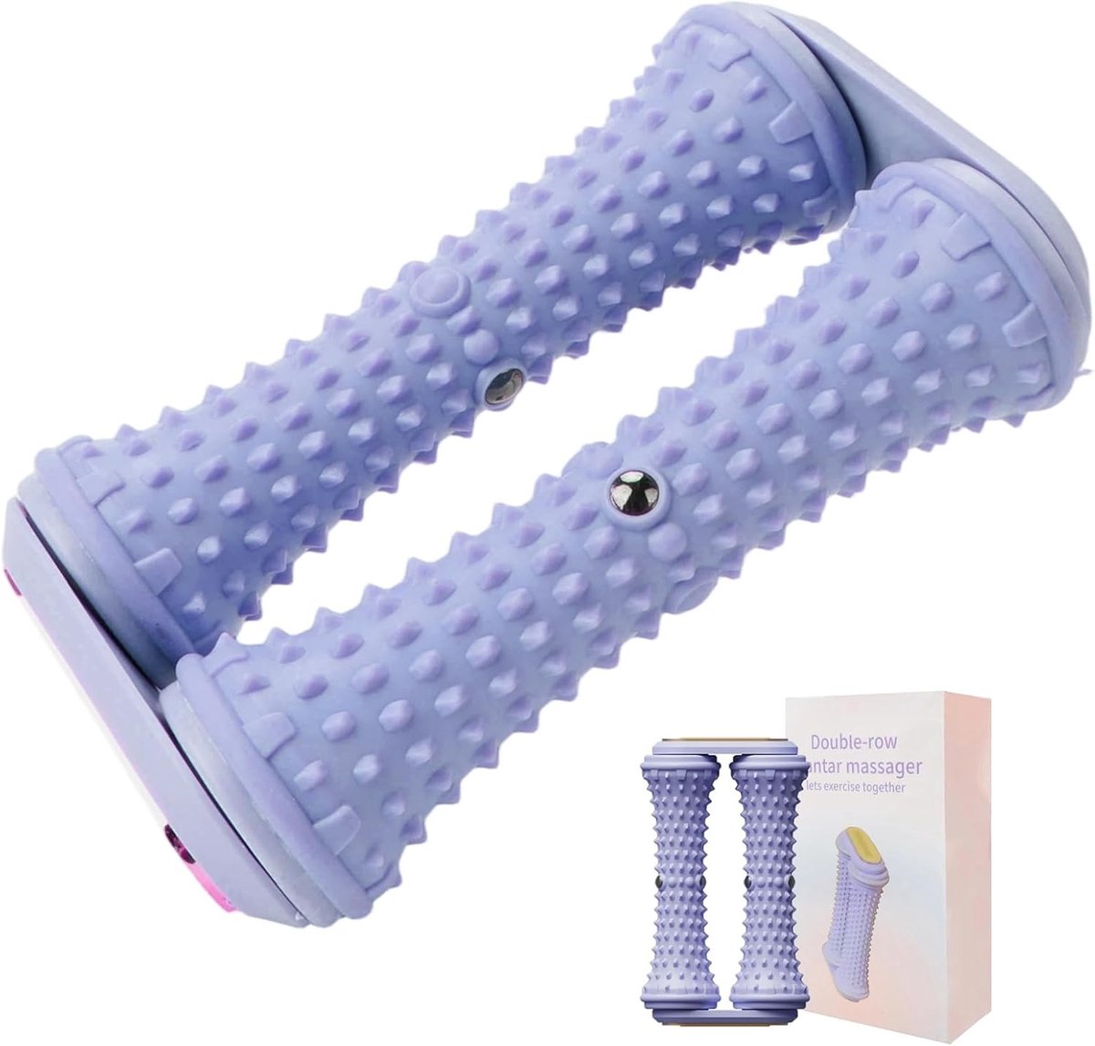 Dubbele Voetmassage Roller met Magneten, Draagbare Fascia Roller voor Thuis, Gym en Reizen, Ontspanning en Stressverlichting voor Ouderen en Sporters