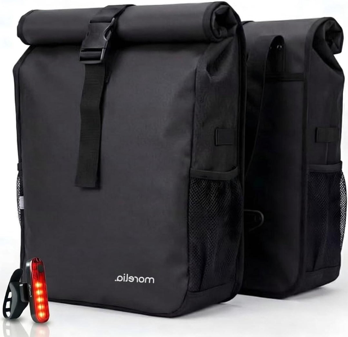 Fietstassen Dubbel - Fietsbagage Set - Fietsen Boodschappen - Volledig Waterdicht - 48 Liter - Zwart