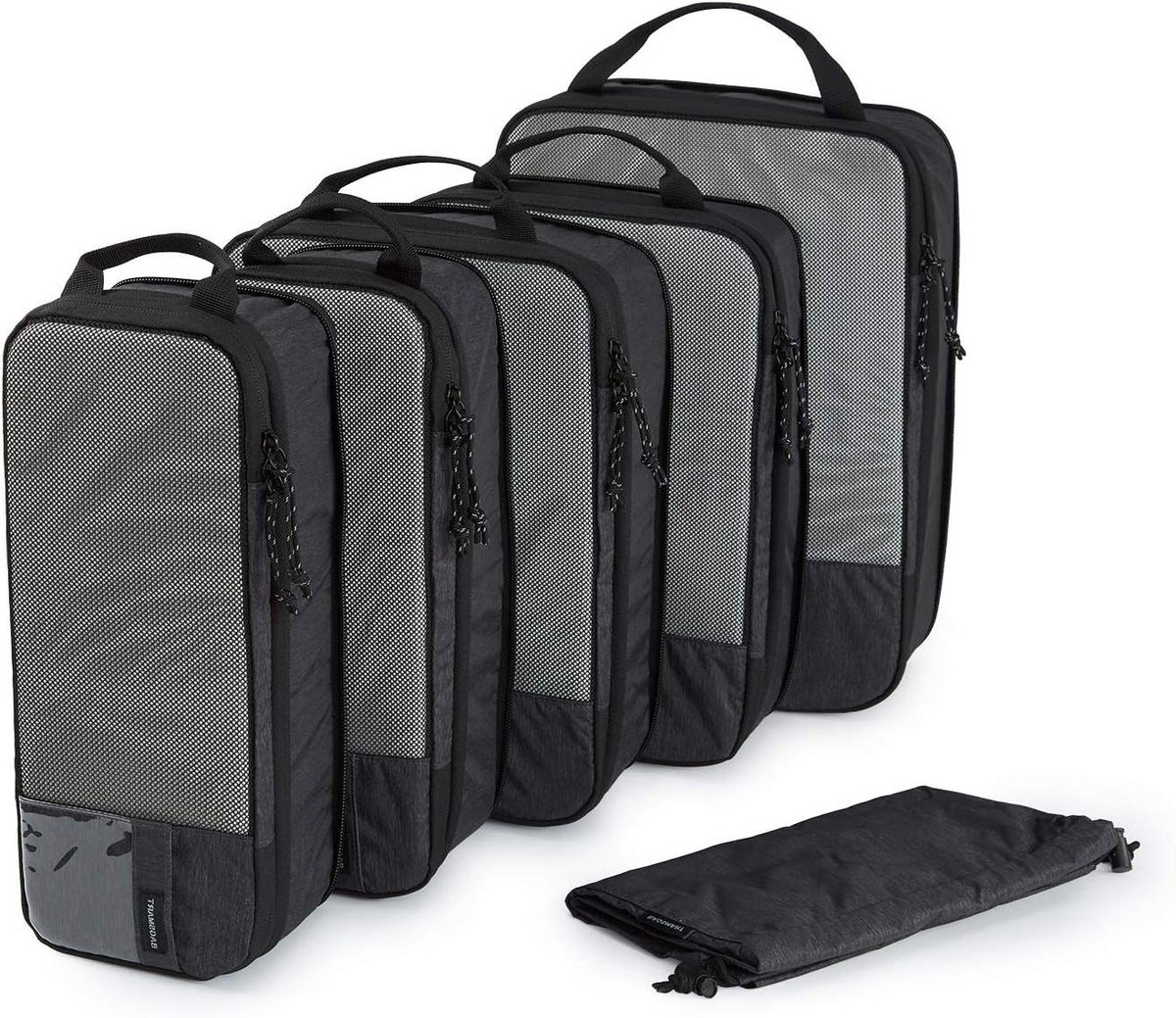 Kleding Tassen Set - Reis Organizers - Bagage Inpakken - Compressie Ontwerp - 6 Delig - Zwart