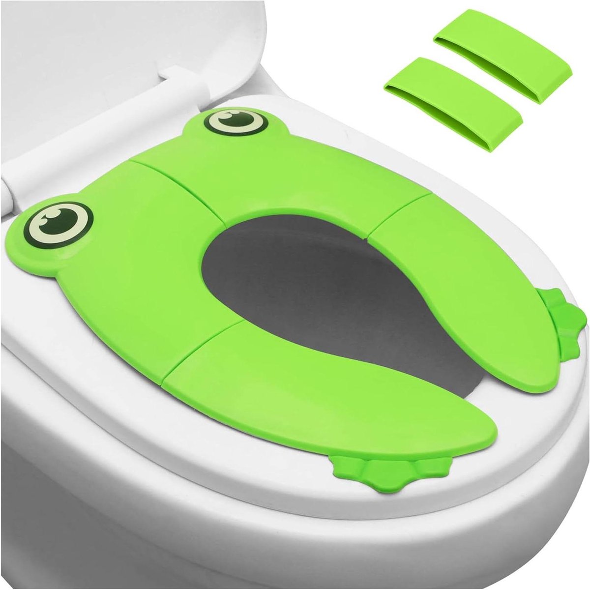 Opvouwbare WC-bril - Reis Toiletbril - Zindelijkheidstraining - Kikkermotief - 2083 x 1727 cm - Groen