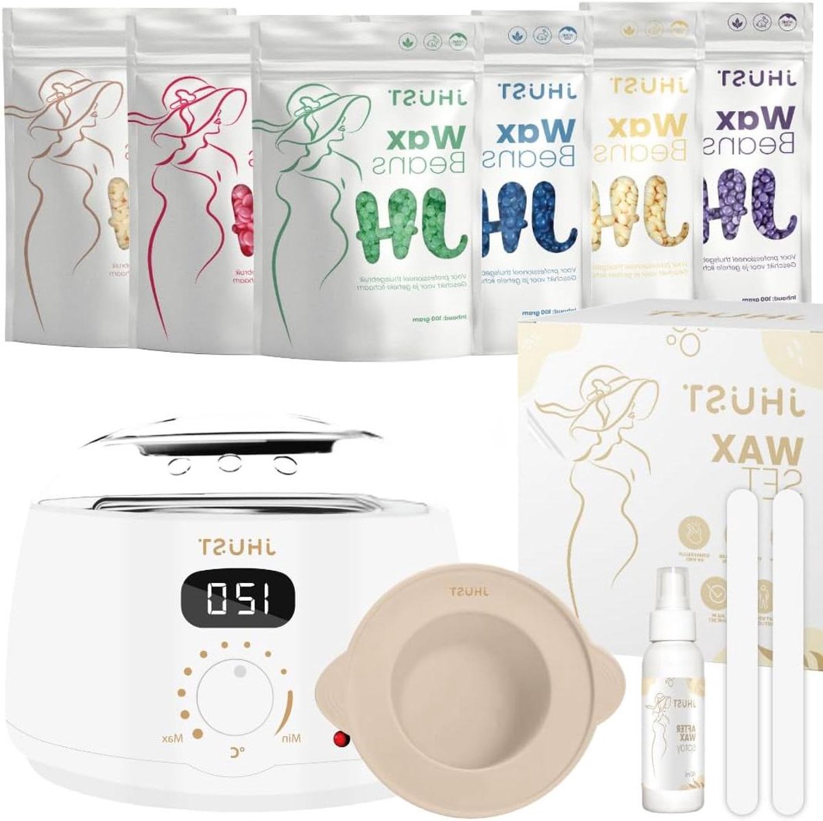 Waxwarmerset - Ontharingsset - Zelf ontharen - Professionele ervaring - 600g waxparels - Wit