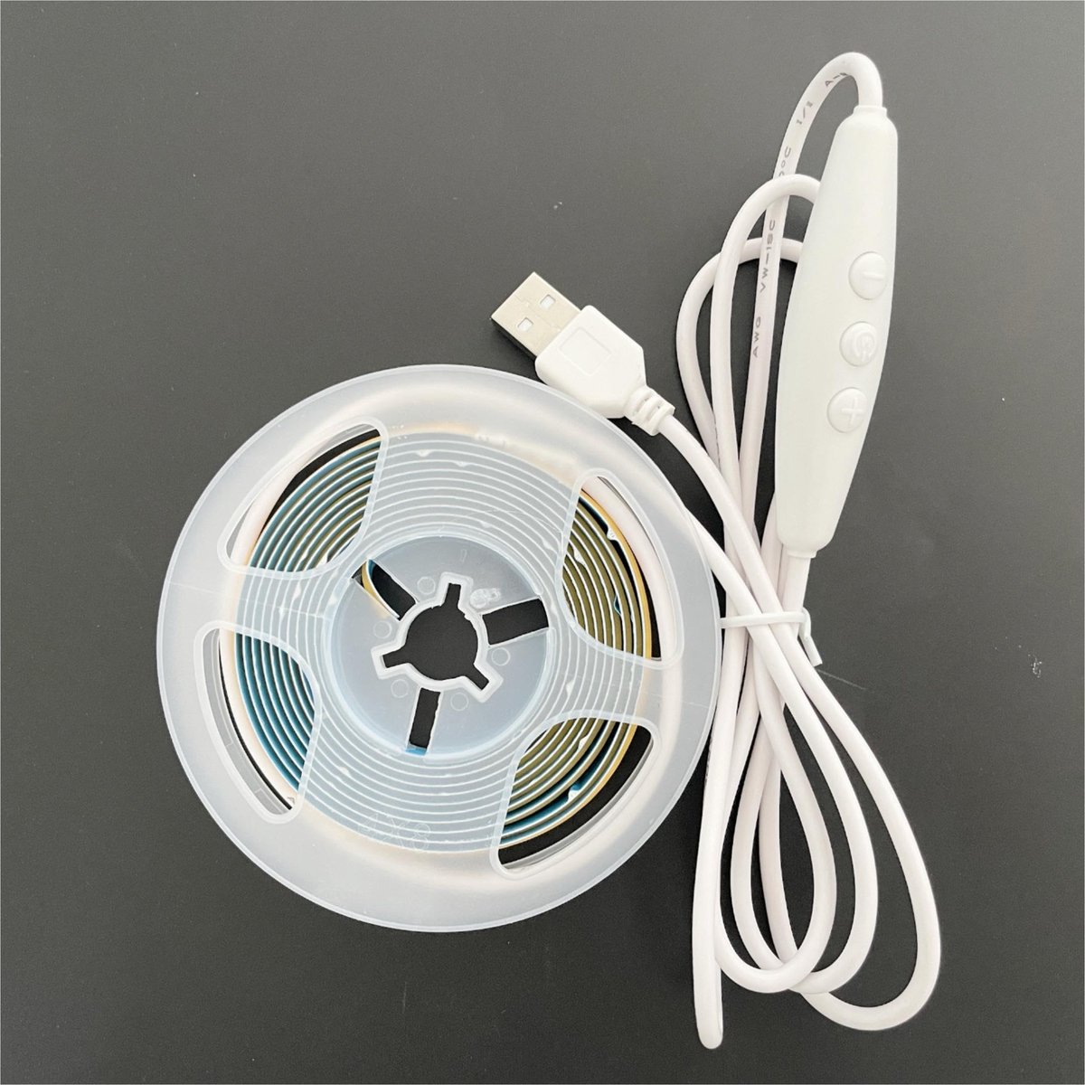 Clearhill 5V USB COB LED strip met dimbaarschakelaar, 6. 56ft /2M, blauw, 320led /M, 8mm breed, niet waterdicht - ShopVlot