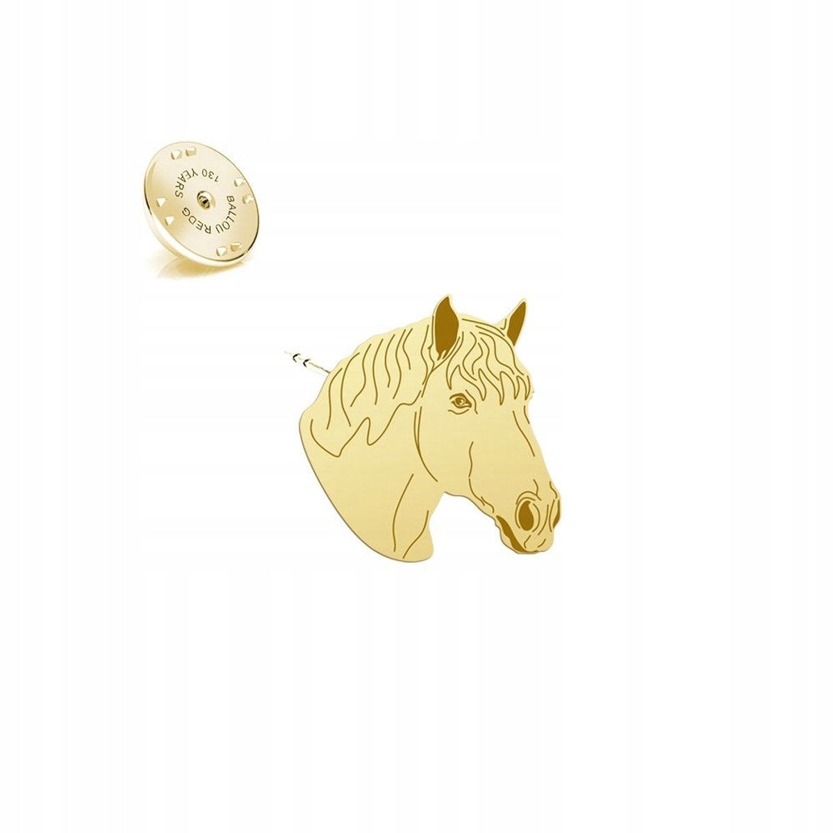 Gouden 925 Zilveren Broche Paard Percheron - Cadeau met Gratis Gravure