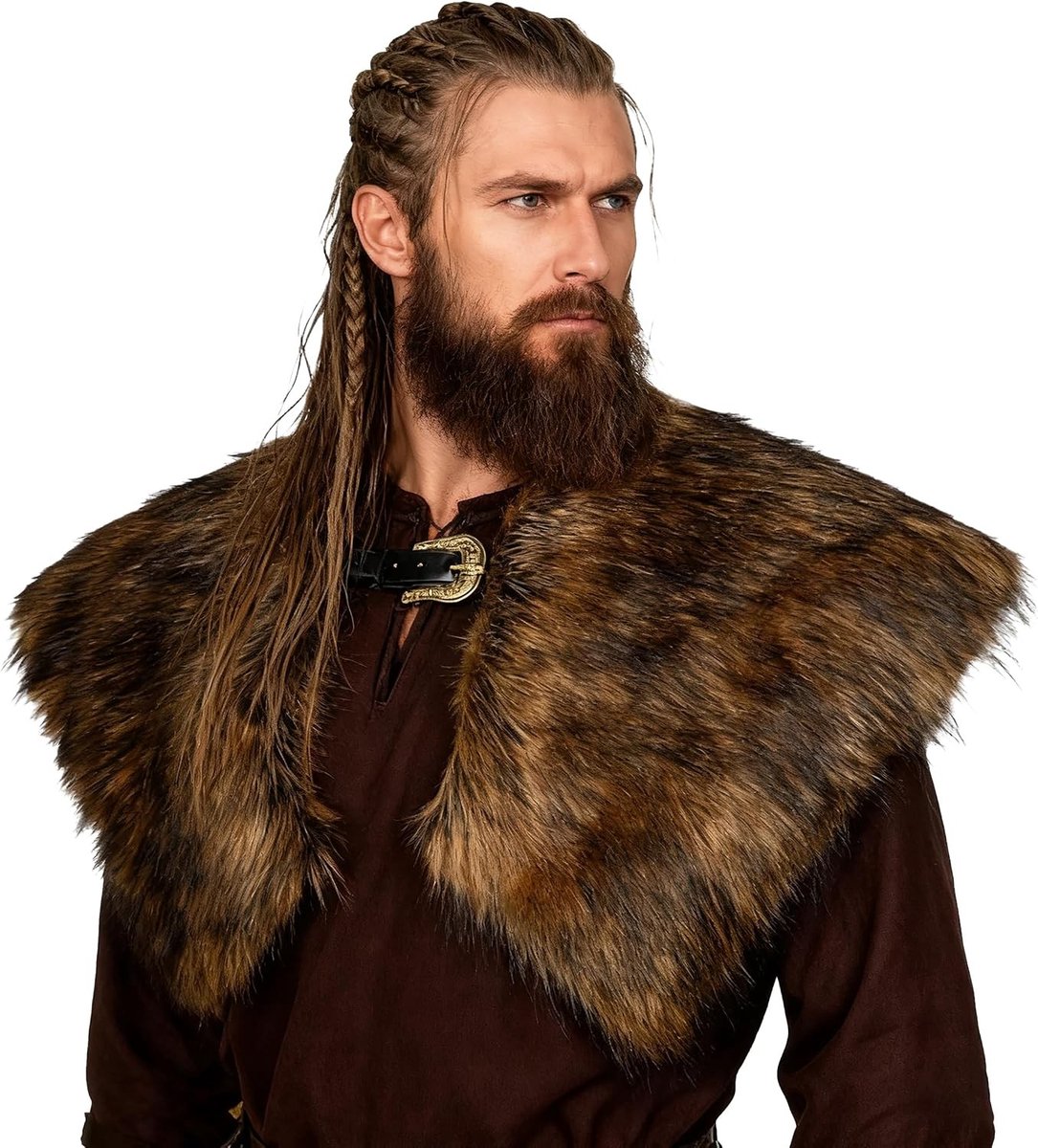 Viking Faux Fur Kraag Sjaal voor Mannen - Kostuum Accessoire voor Feest en Cosplay