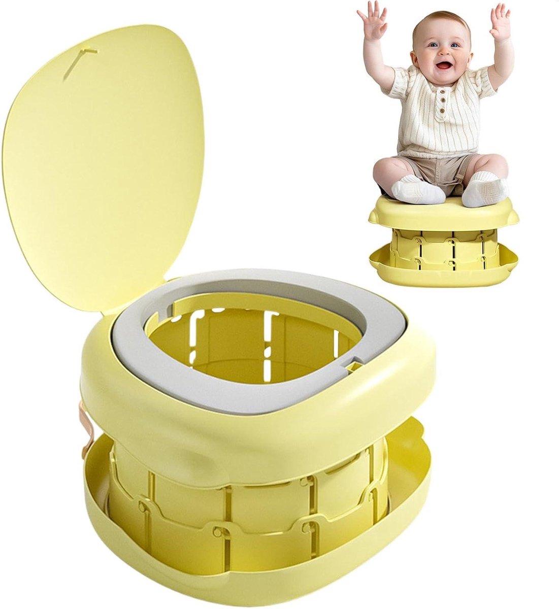 Draagbaar Potje - Opvouwbaar Toilet - Zindelijkheid Training - Veilig Stabiliteit - 32 x 31 cm - Meerkleurig